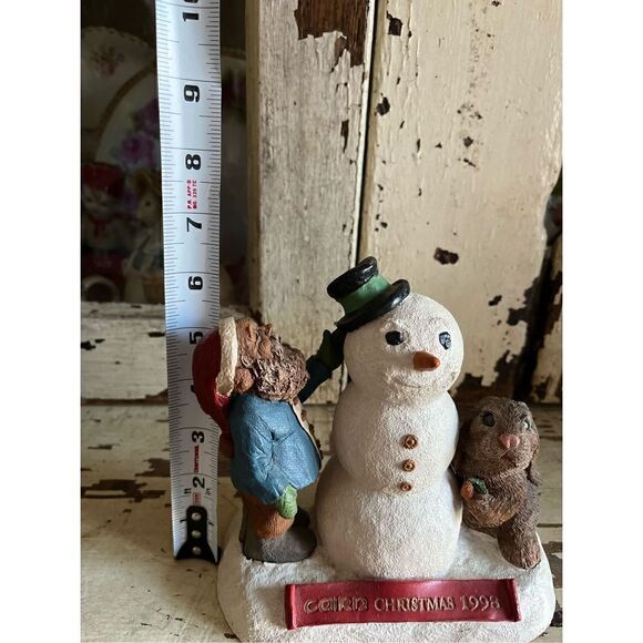 Tom Clark Cairn Christmas 1998 Figurine Vintage Marked Gnome Snowman Rabbit - Picture 8 of 10